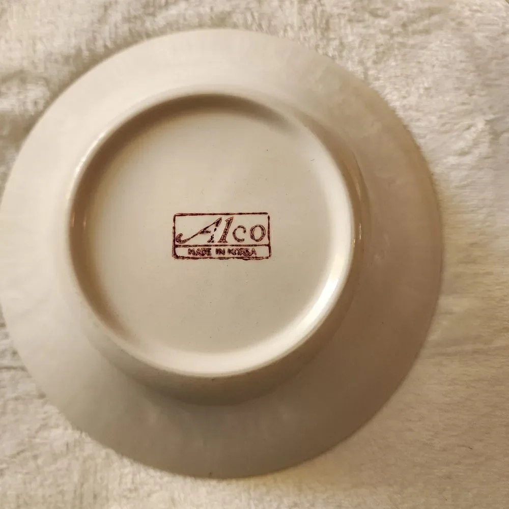 Set of Two Vintage Alco 7 Inch Hand Painted Cereal Bowls Made in